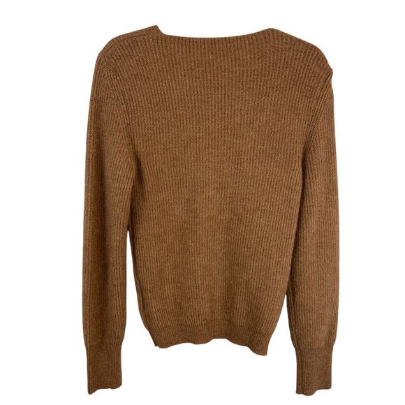 Jacquemus La Maille Pau Alpaca Wool Blend Ribbed Cardigan Italy Brown Size 40/L - Picture 7 of 8